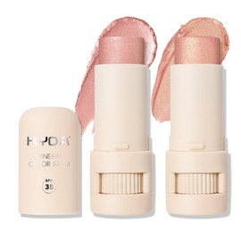 KYDA 2 Colors Mineral Color Balm, SPF 35, Buildable Shimmer Color for Lip and Cheek, Natural Shimmer Cream Blush Stick, Lightweight Blendable, Multiuse Makeup Balm, BLUSH+SHY