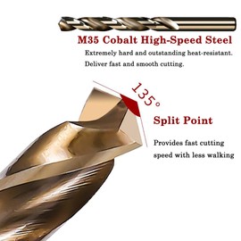 M35 HSS Cobalt Drill Bit Cobalt Jobber Twist Drill Bit for Drilling on Carbide, Stainless Steel, Metal (4.0 mm (2 Pieces)