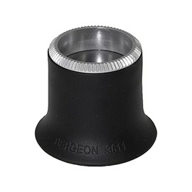 BERGEON 3611-N-1.5 Magnifying Glass 6.7X Ergonomic Modern Soft Rubber Black with Screw-On Aluminium Ring