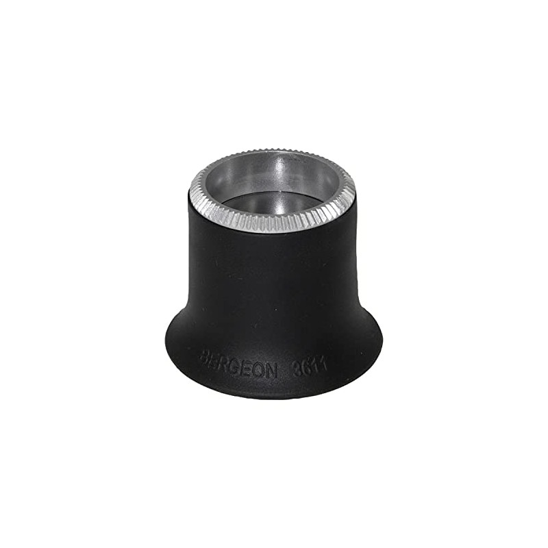 BERGEON 3611-N-1.5 Magnifying Glass 6.7X Ergonomic Modern Soft Rubber Black