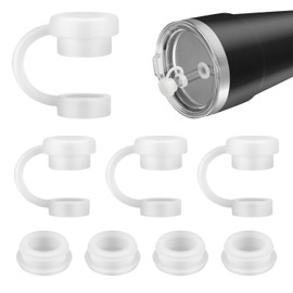 8pcs Silicone Spill Proof Stoppers Compatible with YETI Straw Cups Topper 16/20/24/25/26/35oz, with Anti Leak Silicone Straw Stopper Straw Covers Cap for Reusable Straws Tumbler Accessories