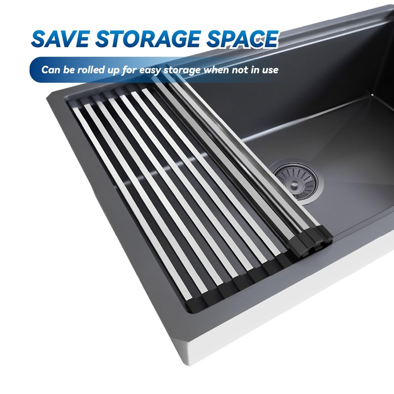 GinGinKing Roll Up Dish Drying Rack - Over The Sink