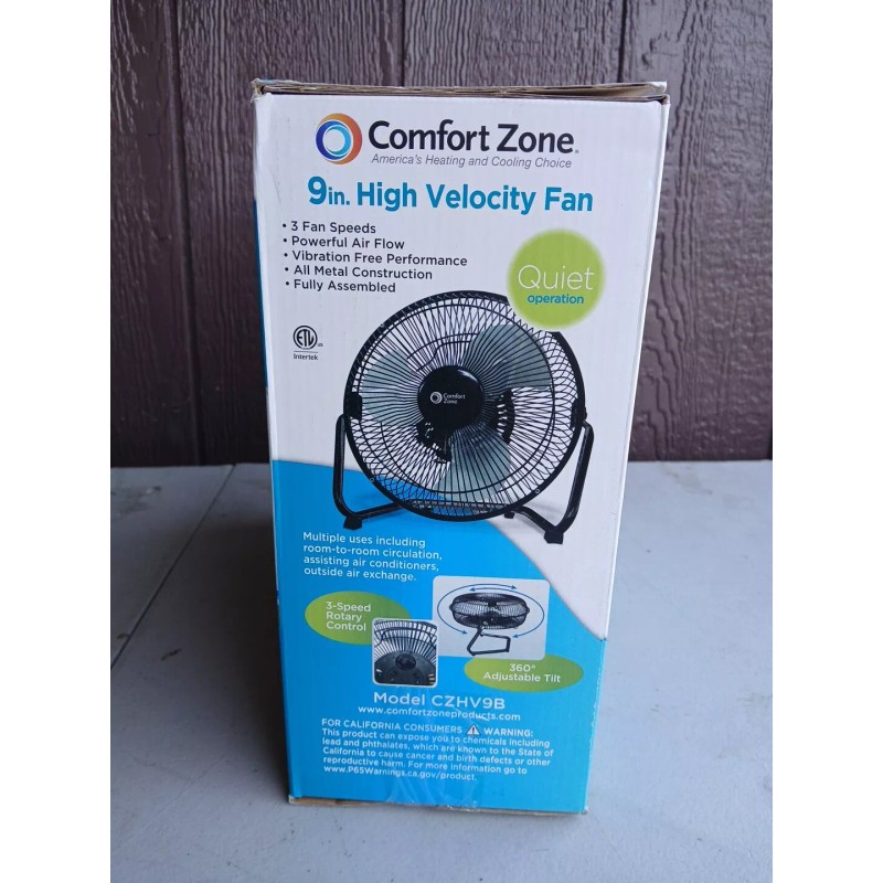 comfort zone CZHV9B Comfort Zone 9" High Velocity Fan 3