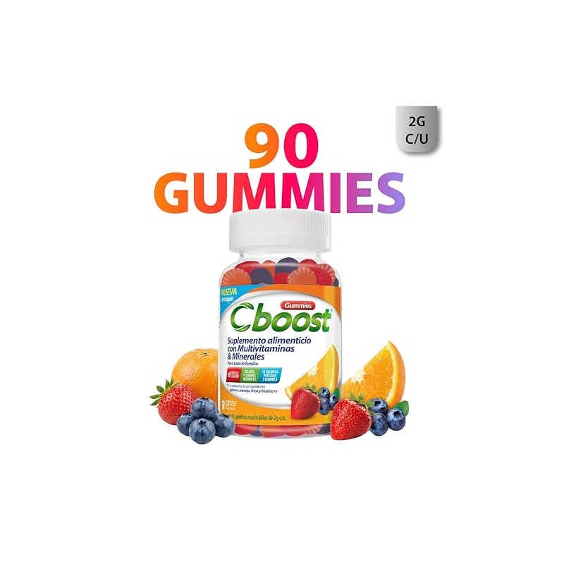Cboost - Gomitas Multivitaminas y Minerales, Sin Gluten, Pack de