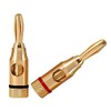 Accessonico 4 Pairs 8 Plugs Speaker Banana Plugs Gold Plated