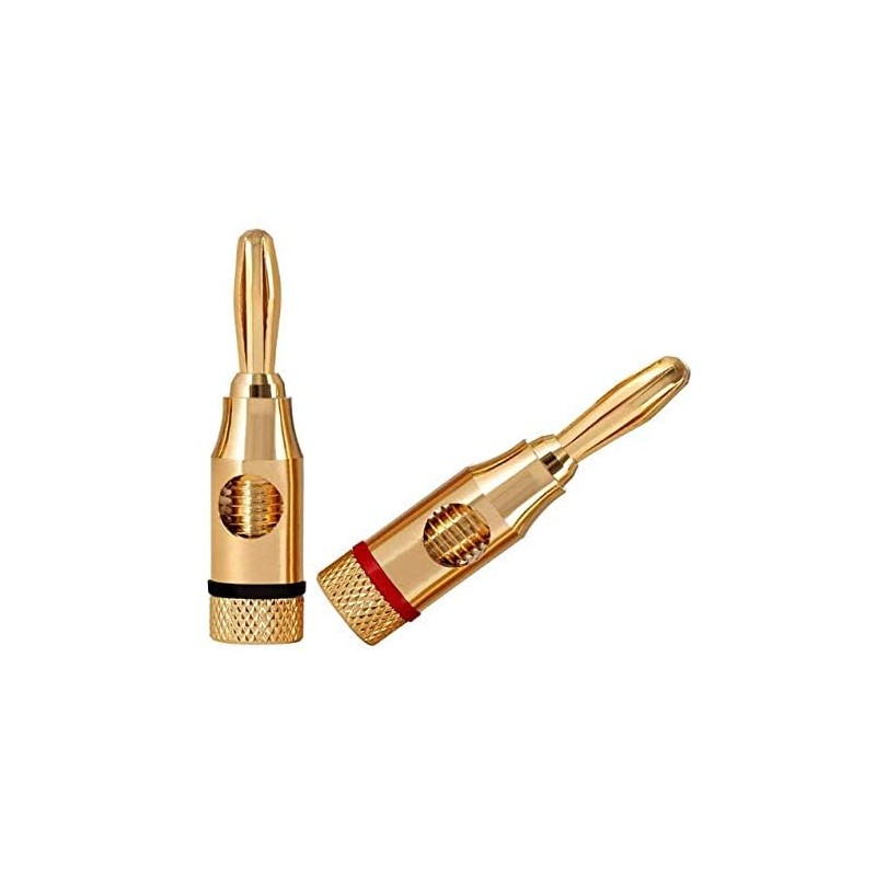 Accessonico 4 Pairs 8 Plugs Speaker Banana Plugs Gold Plated
