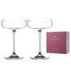 DIAMANTE Champagne Cocktail Saucers Pair - ‘Auris’ Collection Undecorated Crystal