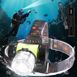 X.store Underwater 262ft Scuba Diving Headlamp Yellow+ White Light Head Torch Waterproof