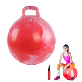Space Hopper Jumping Ball with Handle Inflatable Bouncy Hopper with Manual Pump 20 Inches Hopping Ball Sit and Hoppity Bouncer Ball Hop Ball Toy Jumping Toy for Kids Adult Indoor Outdoor Toddler Toy