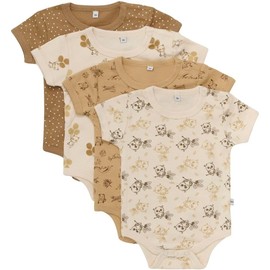 PIPPI Unisex Baby Bodysuit SS AO-printed (4-pack) Shaping Bodysuit, TRUE, 68, True