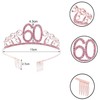 Set of 2 60th Birthday Sash and Tiara Pink Birthday