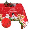 Tiamon Fabric Christmas Tablecloth Table Cover for Rectangle Table, Washable