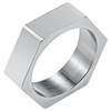 Hexagon Geometric Ring for Men Women：Mens Silver Stainless Steel Cool