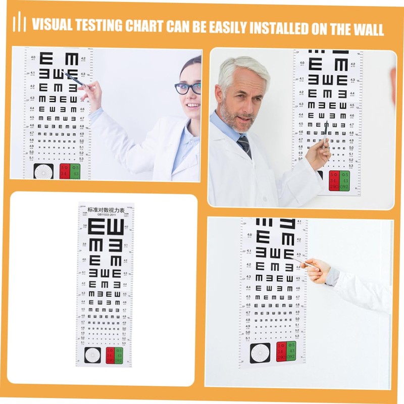 ULTECHNOVO 2pcs Visual Eye Test Chart Wall Hanging Easy to