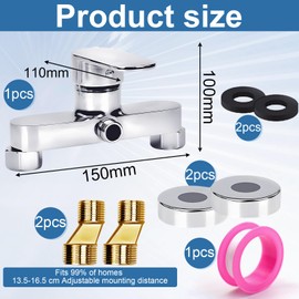 DGMI Duscharmatur, Mischbatterie Dusche, Duscharmatur Einhebelmischer, Mischbatterie für Dusche Wandmontage, Einhebelmischer dusche, Chrom-Wasserhahn Dusche mit G ½ Auslauf