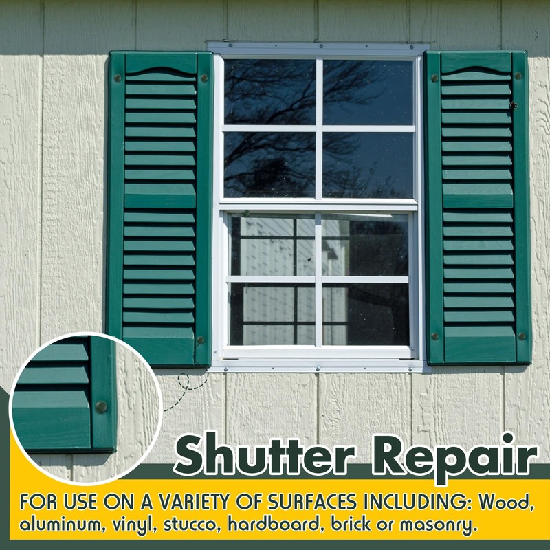 MorningRo 12 Pack Vinyl Shutter Fasteners Plastic Shutter Screws Window