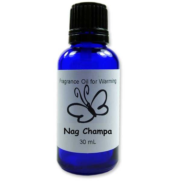 Nag Champa Concentrated Fragrance Oil, Cobalt Blue Glass Bottle, Euro Style Dropper Cap