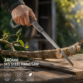 340mm Hand Saw for Wood Cutting – SK5 Steel Manual Saw for Garden Pruning, Wall Panels & DIY Projects