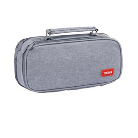 PYGHAP Large Pencil Case, Pencil Pouch for Women & Men, Marker Pen Case, Portable Office Stationery Pencil Bag Makeup Bag, Grey