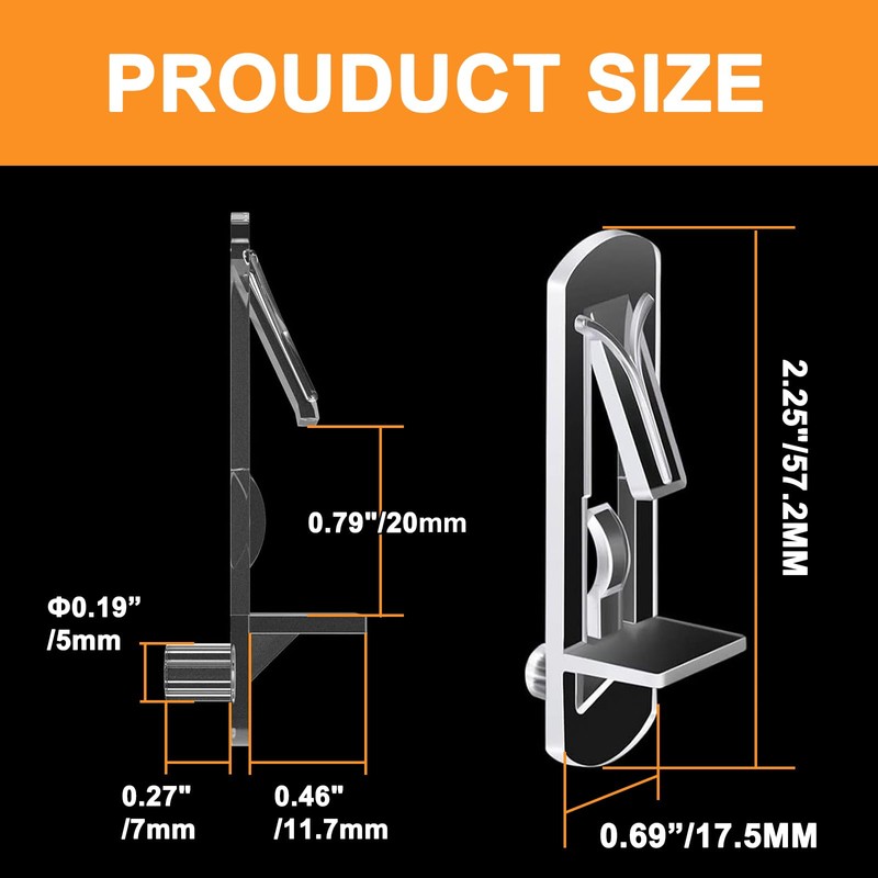 20 Pcs Plastic Locking Shelf Support Pegs, 5mm Shelf Pins