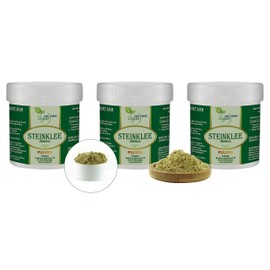 VITA IDEAL Vegan® STEINKLEE - Herb 3 x 200 g Powder - Melilotus - Daily Serving 560 mg Stone Clover Herb, Natural, Vegetable & No Additives, Includes Measuring Spoon