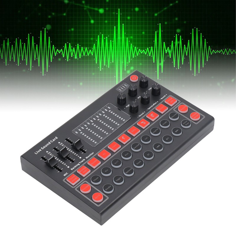Voice Changer Sound Board LED Display Noise Reduction Bluetooth Dual