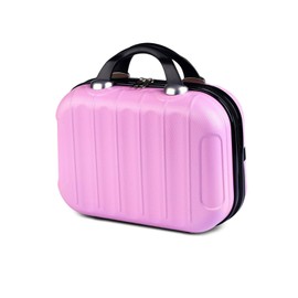 HAHONIA Hard Shell Vanity Cases with Elastic Band and Zipper, Portable Waterproof ABS Beauty Case, Cosmetic Case for Women Girl