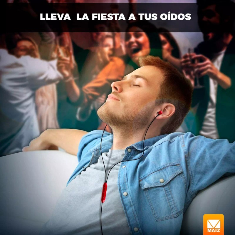 Maíz Audifonos Manos Libres Alambricos In Ear Celular Microfono