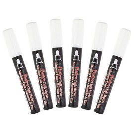 Uchida of America White Broad Tip Chalk Marker, 6 Piece
