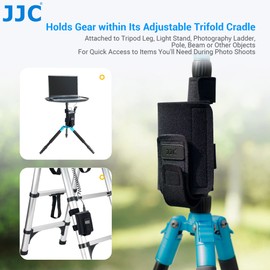 JJC Multifunctional Neoprene Bag, Attachment Strap for Small Devices, Attaches to Tripod Legs, Light Stand, Photography, Ladder, Pole and Other Objects for Quick Access to Items