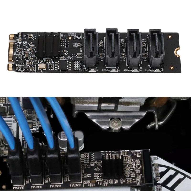M.2 to SATA3.0 Adapter Card, PCB 16Gbps High Speed ASM1166