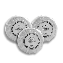 Euro Collection Pleat Wrap Soap Luxury Bath Soaps Travel Mini Soaps Small Bath Soap Round Hotel Bar Soap Mini Soap, Soaps for Guest Bathroom Hotels Soap Mini Individually Wrapped 15g Soap Pack of 250
