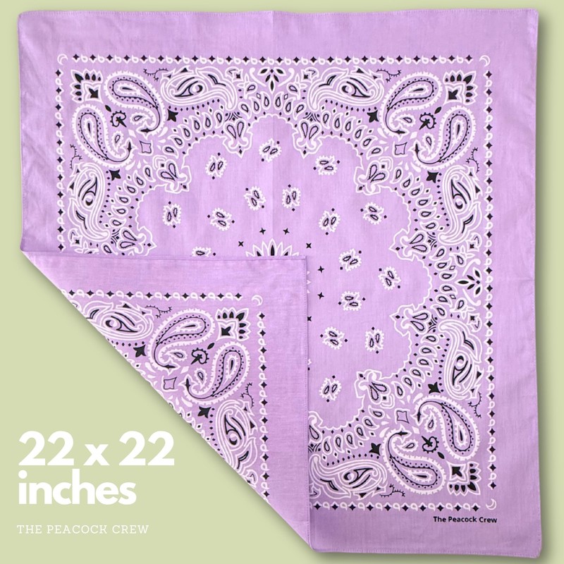 The Peacock Crew Lavender Bandana in Premium Soft Cotton for