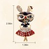 2pcs Rhinestone Bunny Rabbit Brooch Pin Women Girls Crystal Jewelry