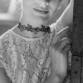 JJDreams P6cs Lace Choker Black Choker White Choker Collar Women's Gothic Choker Collar Set, Lace