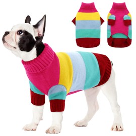 KOESON XS Dog Sweater, Thick Small Dog Sweater Female Male, Pullover Dog Christmas Sweater, Warm Puppy Sweater for Teacup, Yorkie, Chihuahua, Pink, XSmall