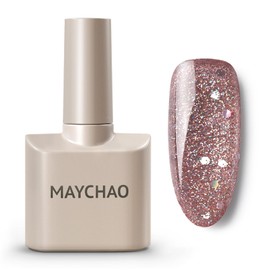 MAYCHAO 15ML Rainbow Bubble Glitter Gel Nail Polish 1Pc Rainbow Glitter Gel Polish Soak off Gel Polish Nail Art Manicure Salon DIY at Home, 0.5 OZ