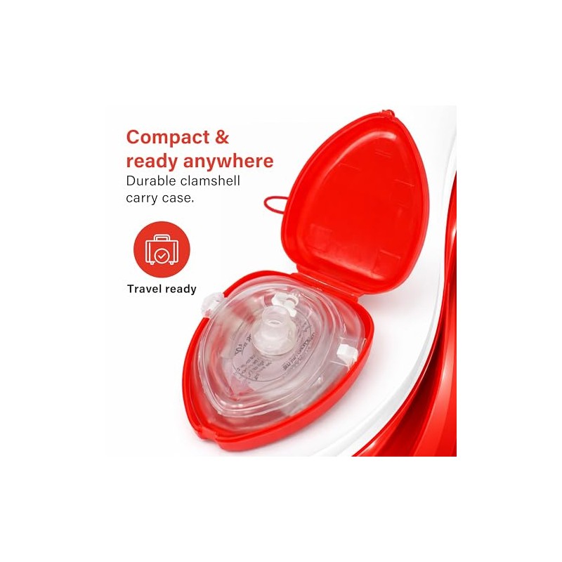 Portable CPR Face Mask – Pocket-Sized, Latex-Free, Skin-Friendly with One-Way
