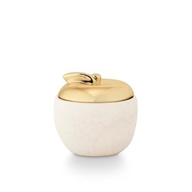 Tried & True Orchard Cider Ceramic Apple Candle, White