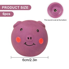 Hojalis Squeaky Latex Dog Toys, 6 Pcs Latex Dog Toy with Squeaker, Soft Squeaky Balls for Dogs, Latex Pig Balls Toys, Interactive Dog Toys, Chewing Squeaky Dog Toys for Small Dogs, Puppy(6 colors)