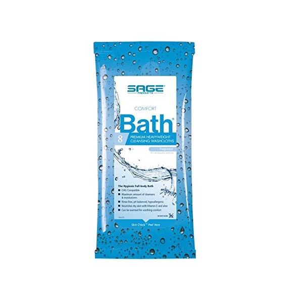Comfort Bath Premium Heavyweight Bath Wipe Soft Pack, Scented, 7900 - Pack of 8