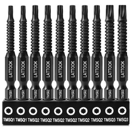 Double Square 8 Point Torx Star Bit Set, Magnetic S2 Steel, 10PCS 2 Square Drive Bits for Trailer, 2.3'' Long, #1, #2, #3