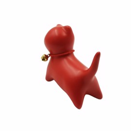 BOSICATS Ceramic Cat Statue for Home Decoration, Living Room and Office Decor, Animal Statues, Bookshelf Ornaments,TV Cabinet Decor (Red)