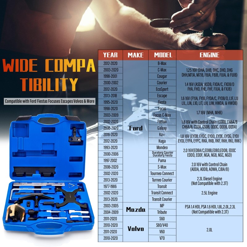 Timing Tool Kit, Camshaft Locking Tool Compatible with Ford Mazda
