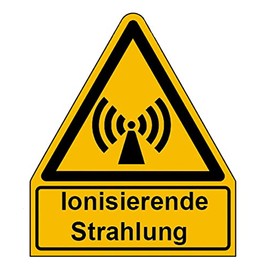 Sticker Warning Sticker "Ionising Radiation" Warning Sign Film Signal Yellow Similar to ISO 7010 | Choice of Sizes Made in Germany, Size: 420 x 490 mm