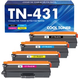 TN-431 TN431 Toner Cartridge Replacement for Brother TN431 TN 431 TN-431 TN431BK TN431C TN431M TN431Y for Brother MFCL8900CDW HLL8360CDW HLL8260CDW MFCL8610CDW HLL8360CDWT Printer Ink (BCYM, 4 Pack)