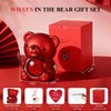 Cute Teddy Bear with Preserved Rose, Rotating Eternal Rose Gift