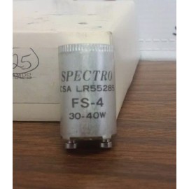 Spectro Box of 25 NEW Spectro FS-4 Starters-Fluorescent Lamps