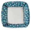 Top Paw Blue Floral Cuddler Small Dog Bed w/ Paw