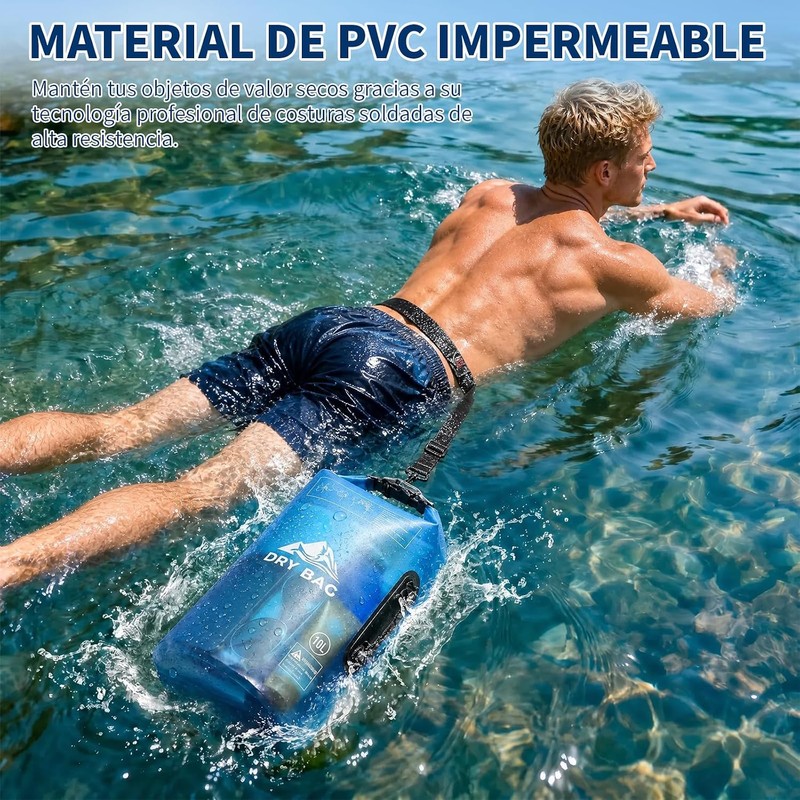 Bolsa Impermeable Seca 5L 10L，Con Funda Impermeable Para Celular，Correa Larga